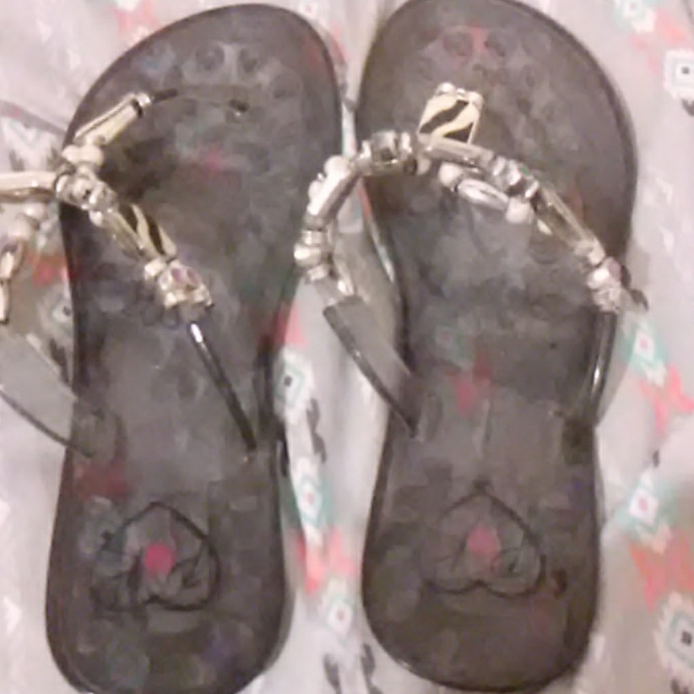 🌄BNWT-Sandals jelly jeweled flip flops